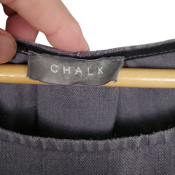 CHALK Linen Dress. Grey. SMALL - Picture 2 of 8